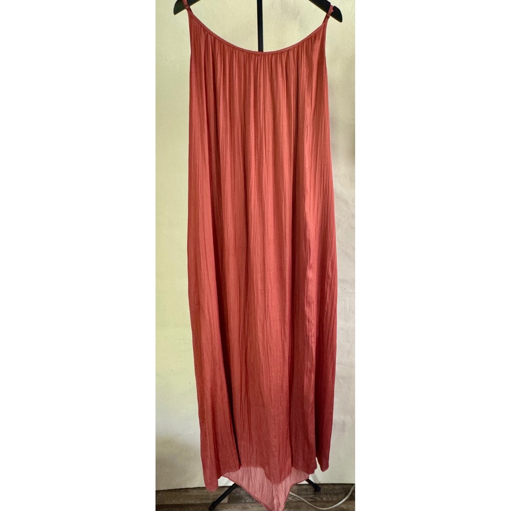 Roam + Ryan XL Rust Terracotta Handkerchief Maxi Dress Boho Flowy MSRP $60